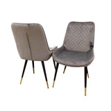      Modern-grey-plush-velvet-dining-chairs-metal-legs