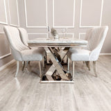 Modern-light-grey-velvet-dining-chairs-chrome-legs