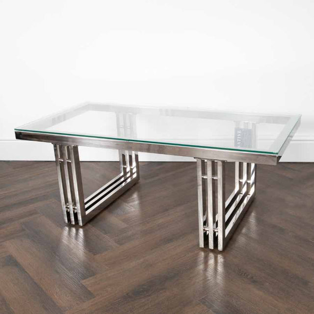 Modern-rectangular-glass-coffee-table-with-chrome-metal-base-120cm