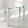 Arlington Modern Rectangular Glass Hallway Console Table With Shelf 110cm