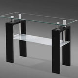 Arlington Modern Rectangular Glass Hallway Console Table With Shelf 110cm