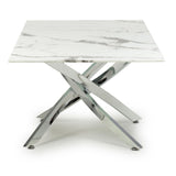 Aurelia Modern Rectangular White Marble Coffee Table