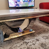 Modern-white-marble-coffee-table-stainless-steel-base-130cm