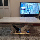 Modern-white-marble-coffee-table-stainless-steel-base-130cm