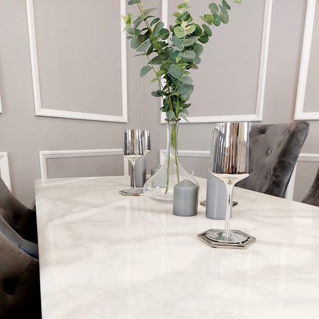 Modern-white-marble-dining-table-rectangular-marble-top-stainless-steel-base