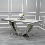 Modern-white-marble-dining-table-rectangular-marble-top-stainless-steel-base