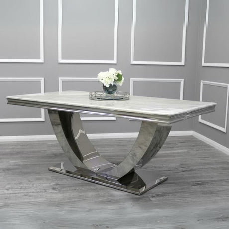 Modern-white-marble-dining-table-rectangular-marble-top-stainless-steel-base