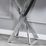 Modern-white-marble-hallway-console-table-with-chrome-metal-legs