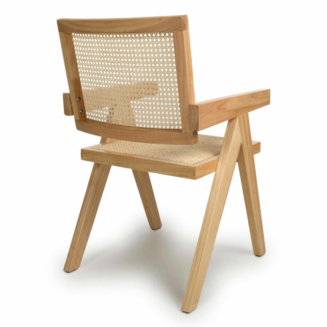 Akira Classic Modernist Rattan Dining Chairs Set of 2