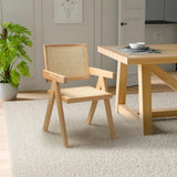 Akira Classic Modernist Rattan Dining Chairs Set of 2