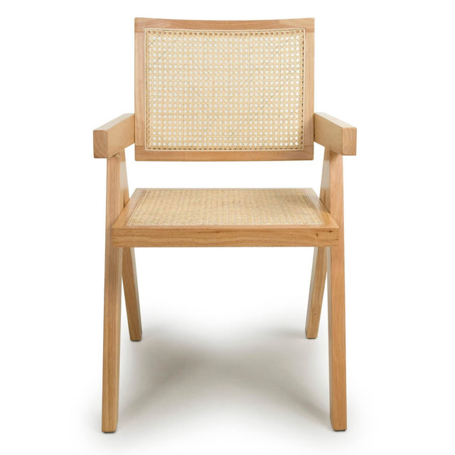 Akira Classic Modernist Rattan Dining Chairs Set of 2