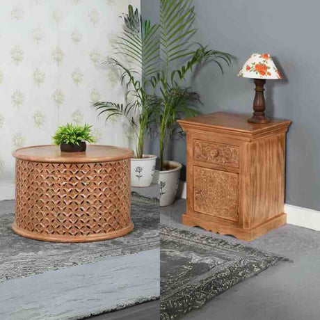 Natural-Engraved-Mango-Wood-Coffee-Table-_-Side-Table-Set