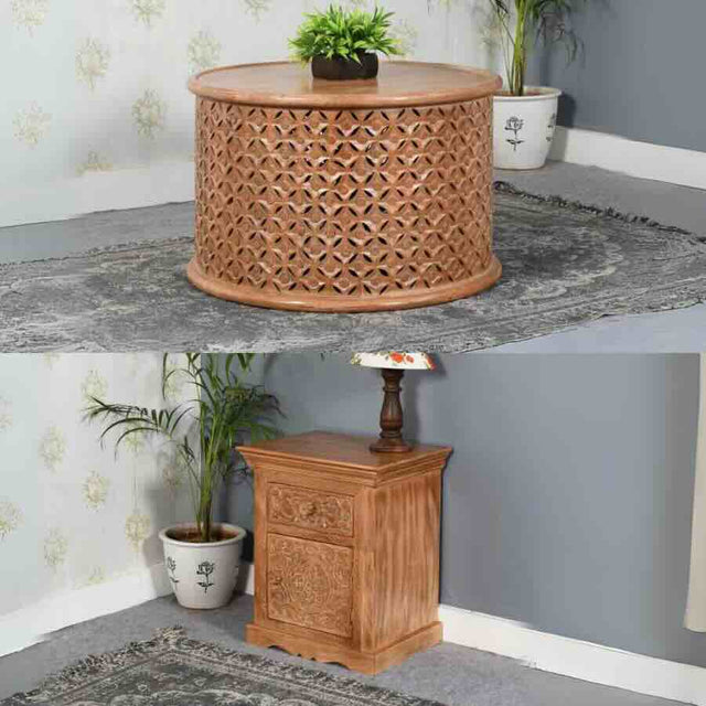 Natural-Engraved-Mango-Wood-Coffee-Table-_-Side-Table-Set