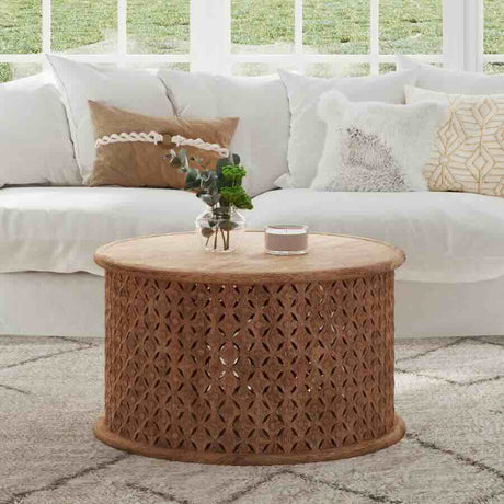 Natural-Mango-Wood-Round-Coffee-Table-With-Engraving-70cm