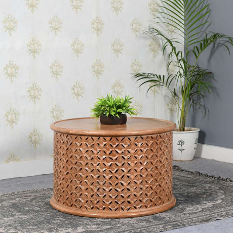 Natural-Mango-Wood-Round-Coffee-Table-With-Engraving-70cm