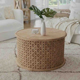 Natural-Mango-Wood-Round-Coffee-Table-With-Engraving-70cm