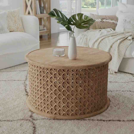 Natural-Mango-Wood-Round-Coffee-Table-With-Engraving-70cm