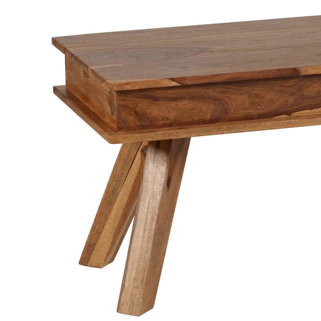 Natural-Sheesham-Dark-Wood-Dining-Bench-Wood-Legs-145cm