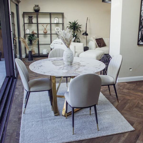 Nero-6-Seater-White-Round-Marble-Dining-Table-130cm-with-gold-frame