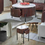 Retro-Fluted-Mango-Wood-_-White-Marble-Top-Coffee-Table-_-Side-Table-Set-With-Metal-Legs-_-Drawer