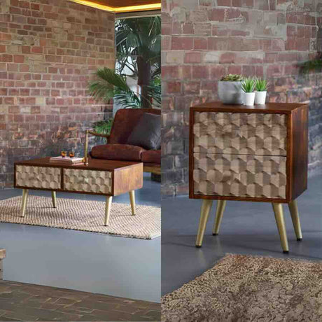 Retro-Natural-Solid-Wood-Matching-Coffee-Table-_-Side-Table-Set-With-Drawers-_-Gold-Metal-Legs