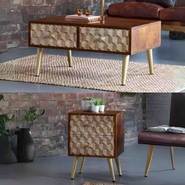 Retro-Natural-Solid-Wood-Matching-Coffee-Table-_-Side-Table-Set-With-Drawers-_-Gold-Metal-Legs