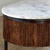 Retro-Oval-Fluted-Mango-Wood-_-Marble-Top-Coffee-Table-Metal-Legs-With-Drawer-100cm