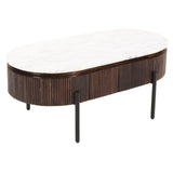 Retro-Oval-Fluted-Mango-Wood-_-Marble-Top-Coffee-Table-Metal-Legs-With-Drawer-100cm