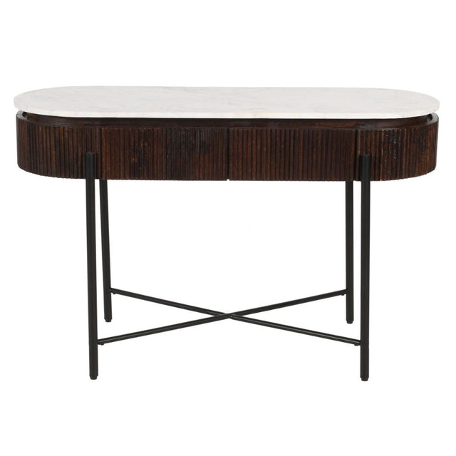 Retro-Oval-Fluted-Mango-Wood-_-White-Marble-Top-Console-Hallway-Table-Metal-Legs-With-Drawers-120cm