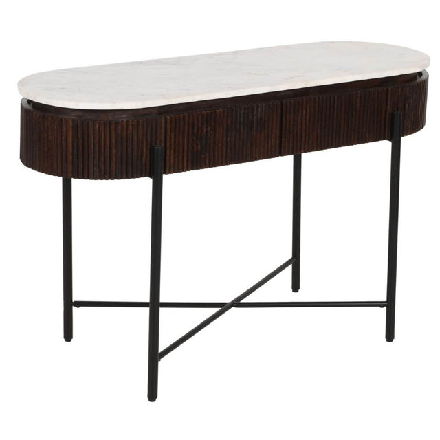 Retro-Oval-Fluted-Mango-Wood-_-White-Marble-Top-Console-Hallway-Table-Metal-Legs-With-Drawers-120cm