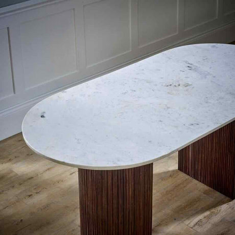 Retro-Oval-White-Marble-Top-Dining-Table-With-Fluted-Mango-Wood-Base-170cm