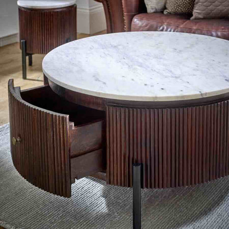 Retro-Round-Fluted-Mango-Wood-_-Marble-Top-Coffee-Table-Metal-Legs-With-Drawer-80cm