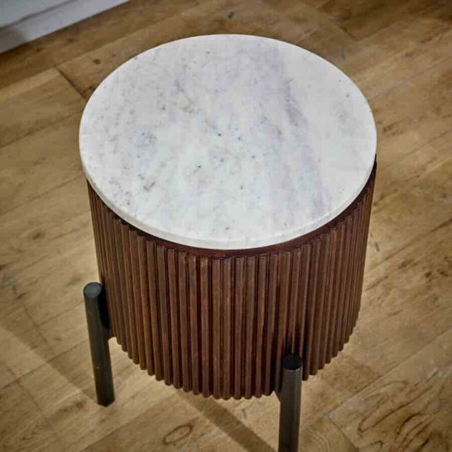 Retro-Round-Fluted-Mango-Wood-_-Marble-Top-Side-Table-Metal-Legs-35cm