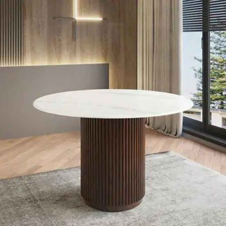 Retro-Round-Fluted-Mango-Wood-_-White-Marble-Top-Dining-Table-Pedestal-Base-120cm