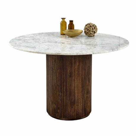 Retro-Round-Fluted-Mango-Wood-_-White-Marble-Top-Dining-Table-Pedestal-Base-120cm