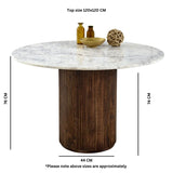 Retro-Round-Fluted-Mango-Wood-_-White-Marble-Top-Dining-Table-Pedestal-Base-120cm