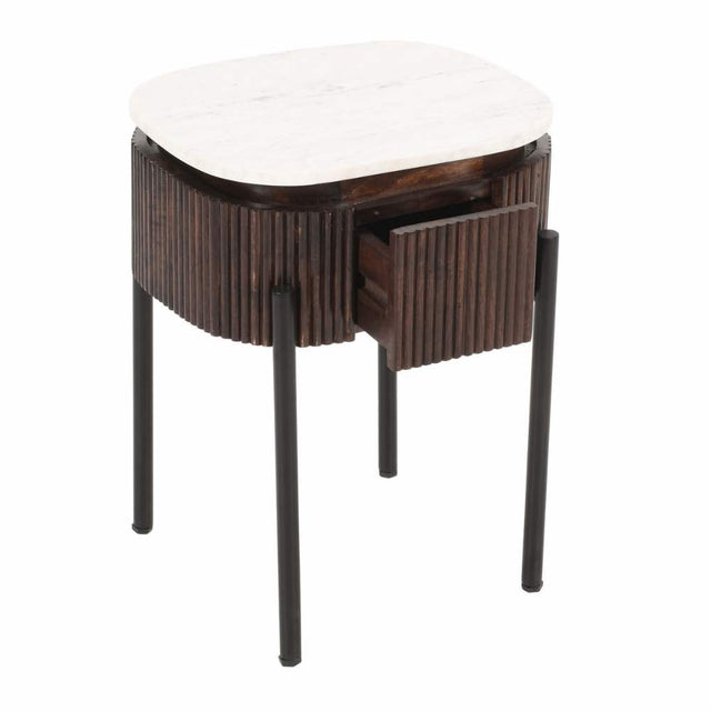 Retro-Square-Fluted-Mango-Wood-_-White-Marble-Top-Side-Table-Metal-Legs-With-Drawer-45cm