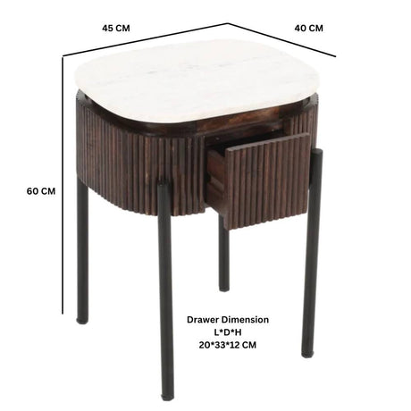 Retro-Square-Fluted-Mango-Wood-_-White-Marble-Top-Side-Table-Metal-Legs-With-Drawer-45cm