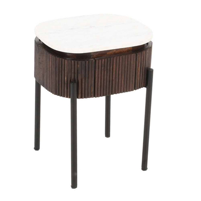 Retro-Square-Fluted-Mango-Wood-_-White-Marble-Top-Side-Table-Metal-Legs-With-Drawer-45cm