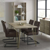 Retro-vintage-natural-wood-rectangular-dining-table-gold-inlay-_-legs-160cm