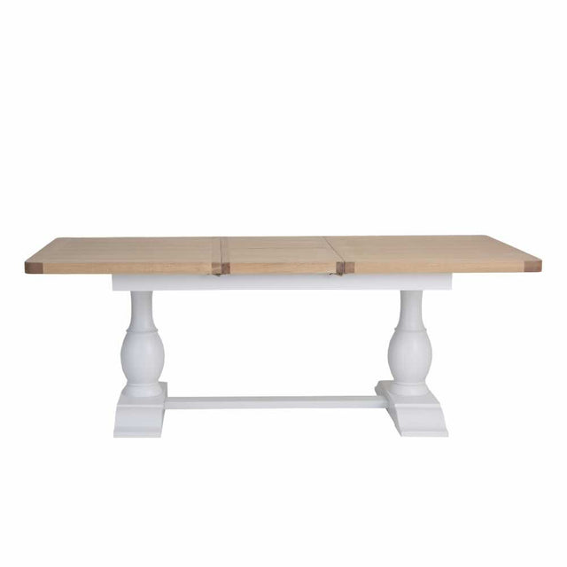 Rustic-8-Seater-Oak-Wood-Extending-Dining-Table-With-White-Legs-160cm-210cm