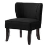 Rustic-Black-Fabric-Lounge-Chair-With-Dark-Wood-Legs