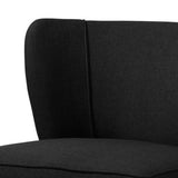 Rustic-Black-Fabric-Lounge-Chair-With-Dark-Wood-Legs