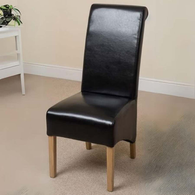 Rustic-Black-Faux-Leather-High-Back-Dining-Chair-With-Scroll-Back-_-Rubberwood-Legs-Set-of-2