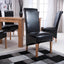 Rustic-Black-Leather-Scroll-Back-Dining-Chairs-Wooden-Legs-Set-of-2