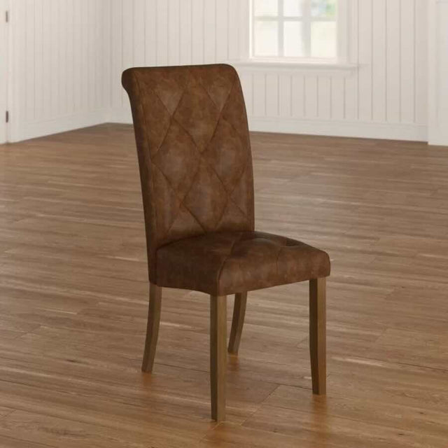 Rustic-Brown-Antique-Faux-Leather-Dining-Chairs-With-Rubberwood-Legs-Set-of-2