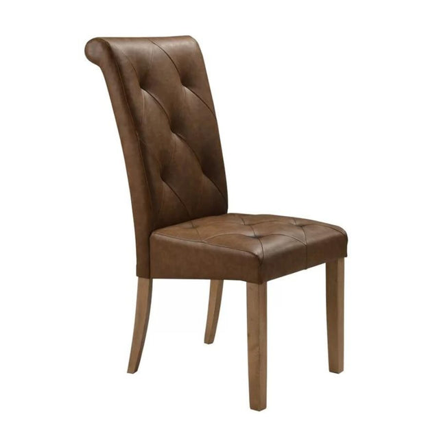 Rustic-Brown-Antique-Faux-Leather-Dining-Chairs-With-Rubberwood-Legs-Set-of-2