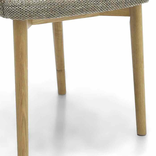 Santos Rustic Brown Oatmeal Tweed Dining Chair With Wood Legs Set of 2