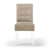 Rustic-Brown-Tweed-Stitched-Waffle-Dining-Chair-White-Rubberwood-Legs-Set-of-2