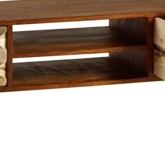 Agra industrial Dark Mango Wood TV Stand With Storage